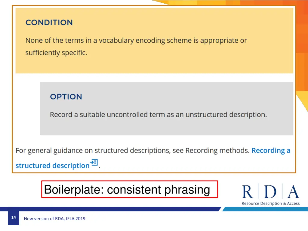 boilerplate consistent phrasing