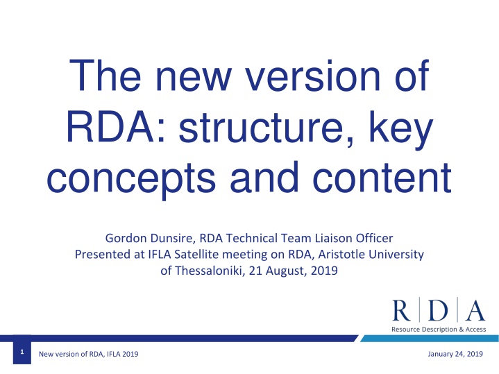 the new version of rda structure key concepts