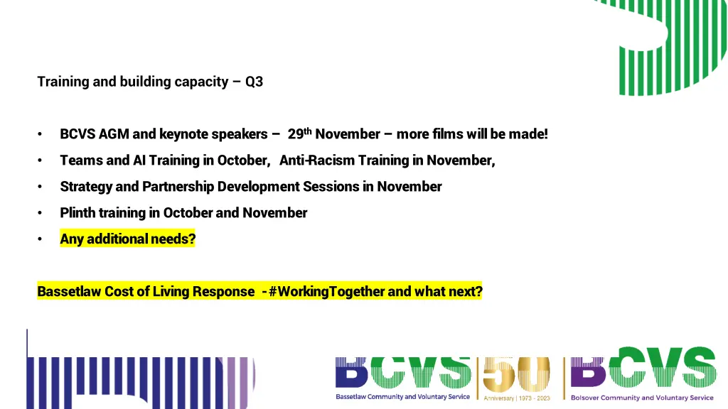training and building capacity q3