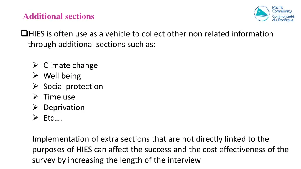 additional sections