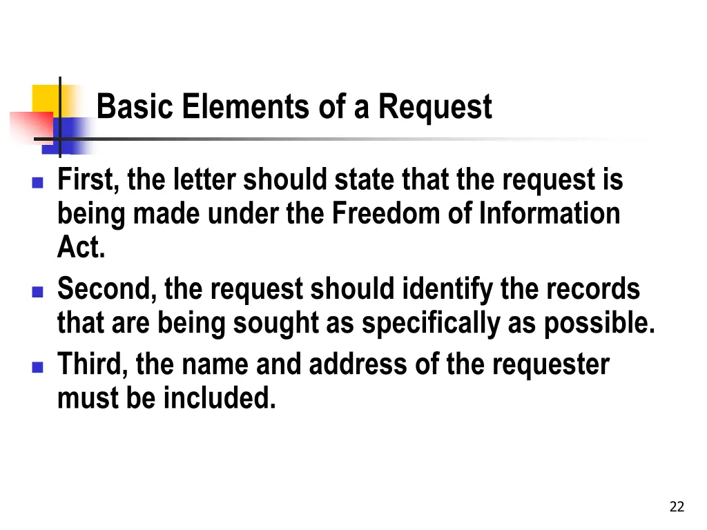 basic elements of a request
