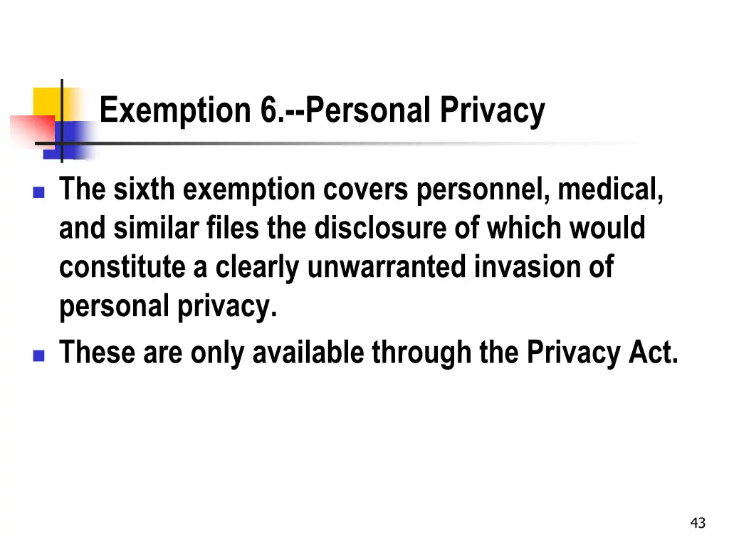 exemption 6 personal privacy