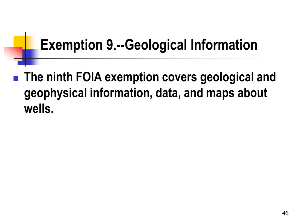 exemption 9 geological information