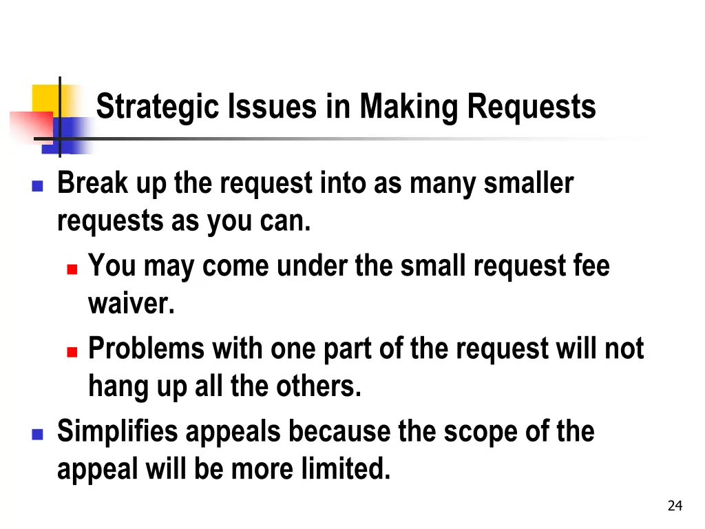 strategic issues in making requests