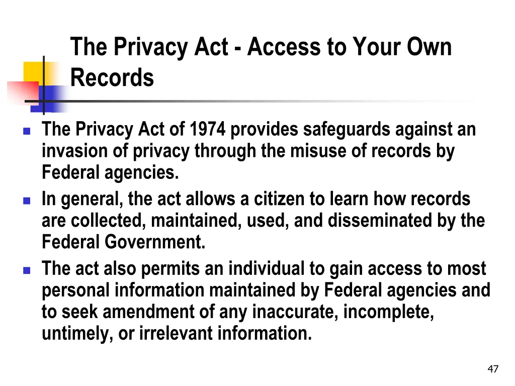 the privacy act access to your own records