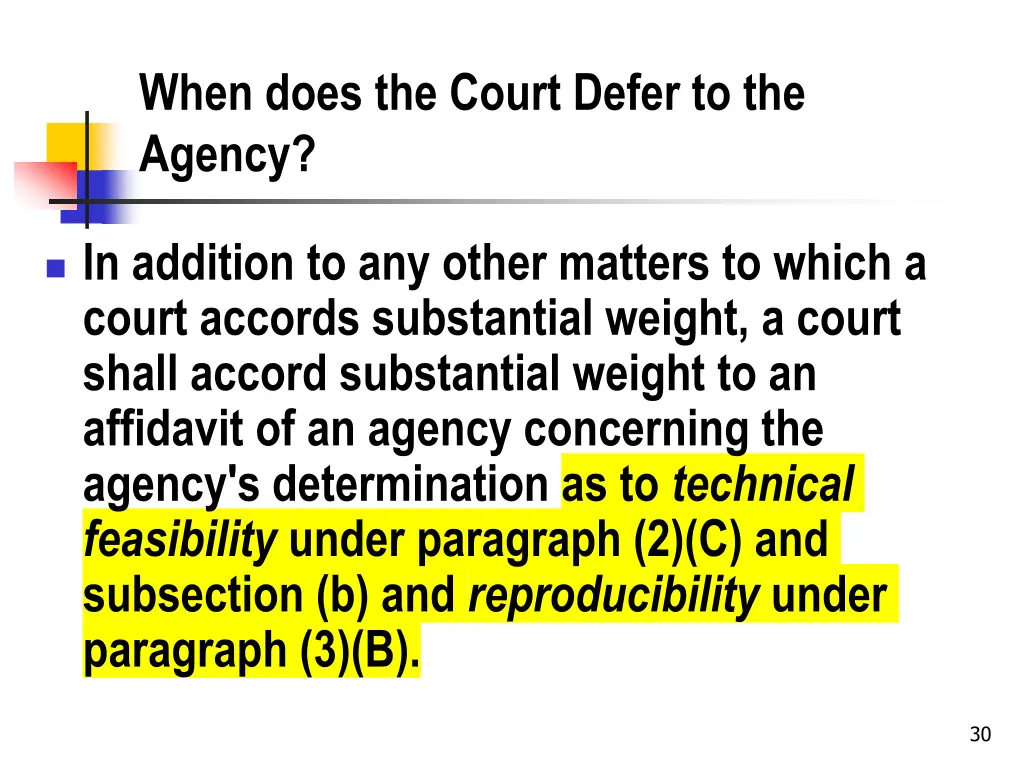 when does the court defer to the agency