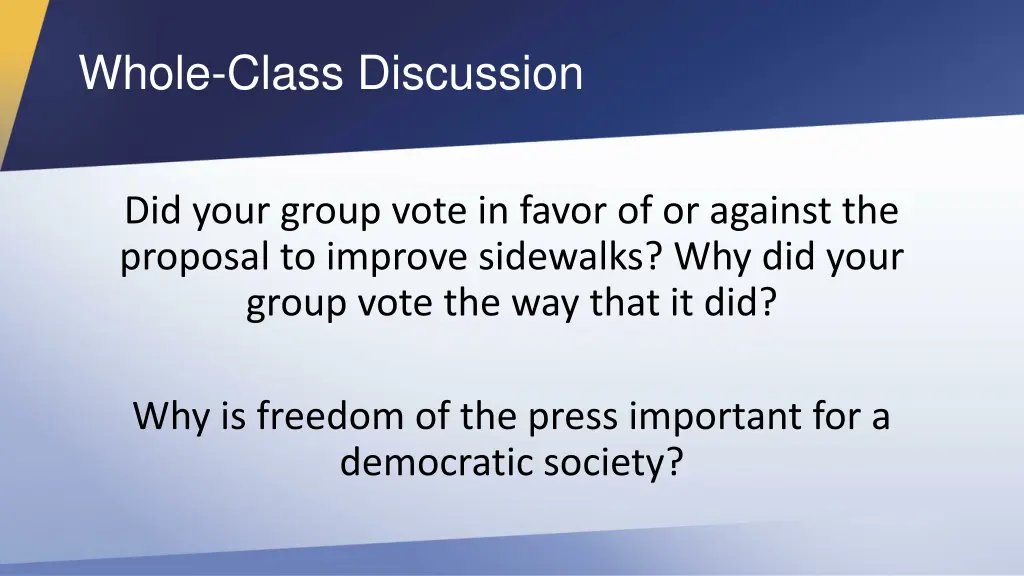 whole class discussion