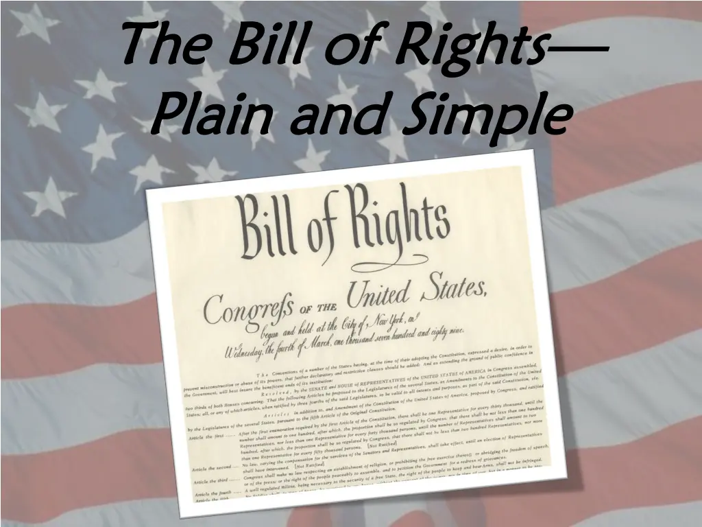 the bill of rights the bill of rights plain
