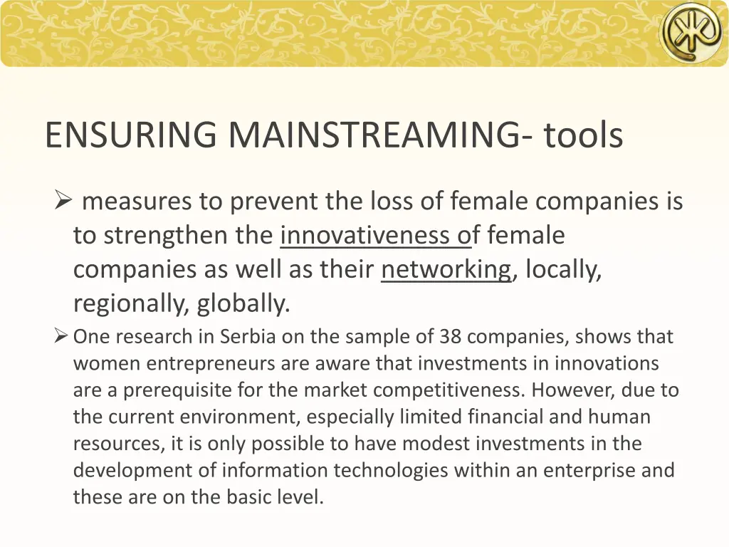 ensuring mainstreaming tools