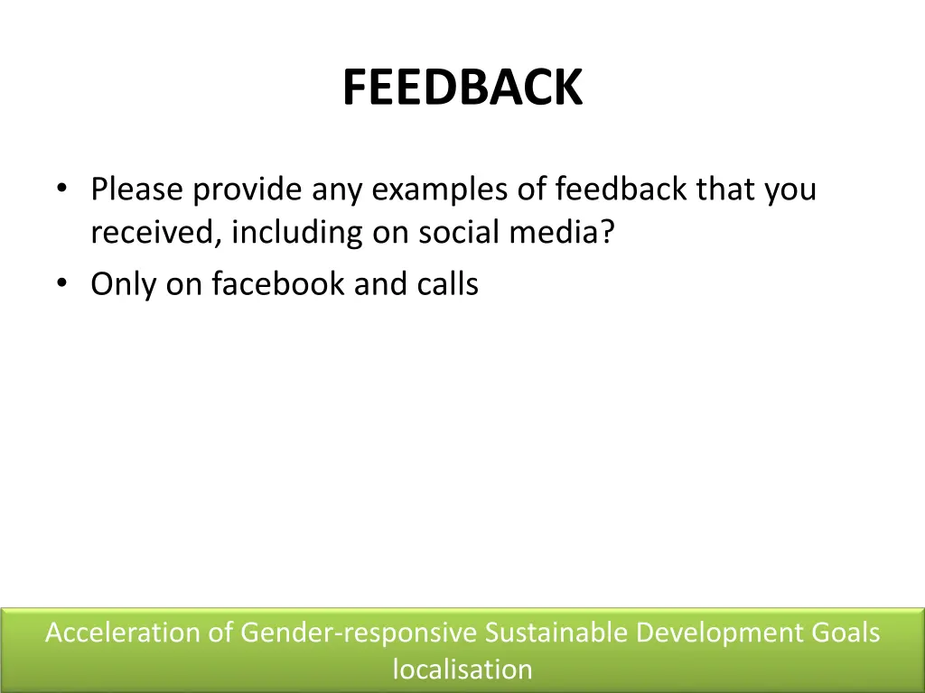 feedback