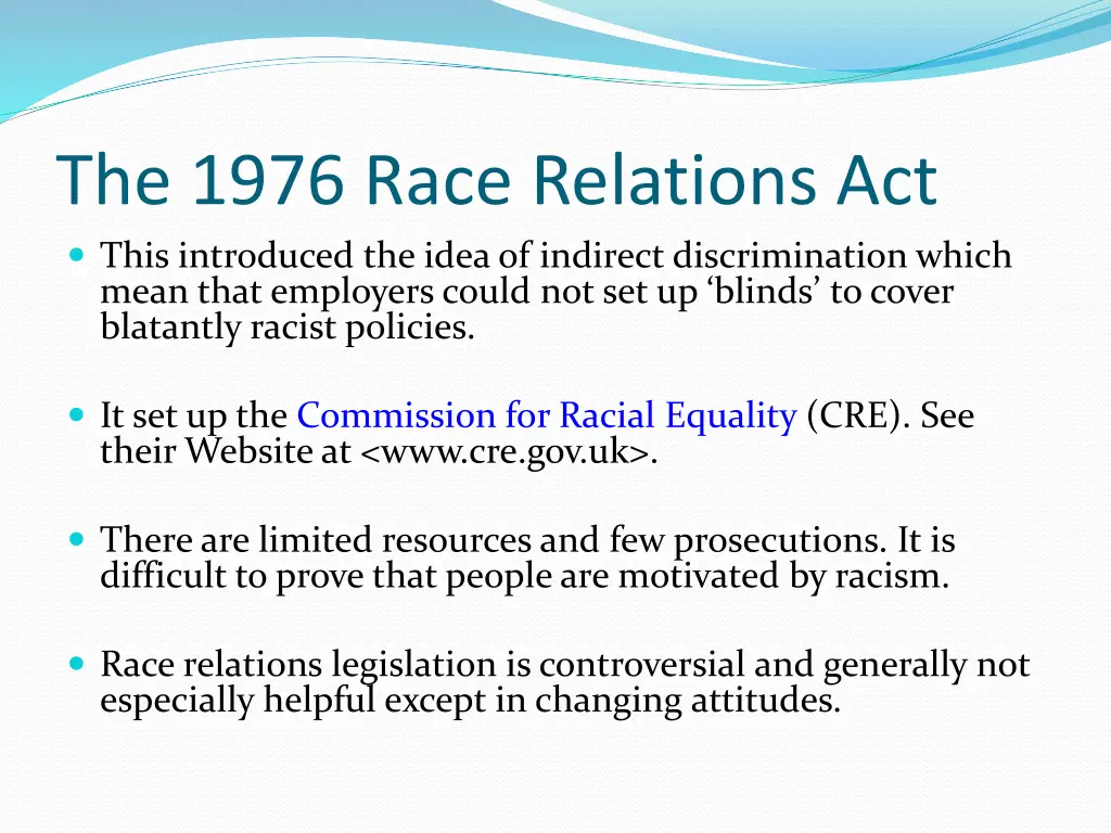 the 1976 race relations act this introduced