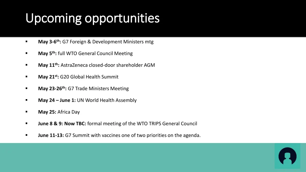 upcoming opportunities upcoming opportunities