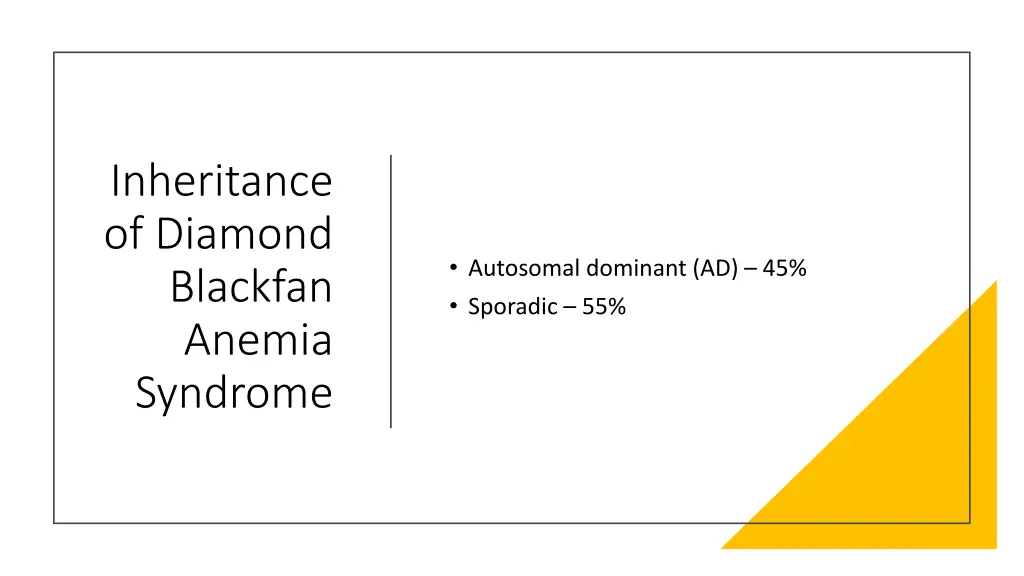 inheritance of diamond blackfan anemia syndrome