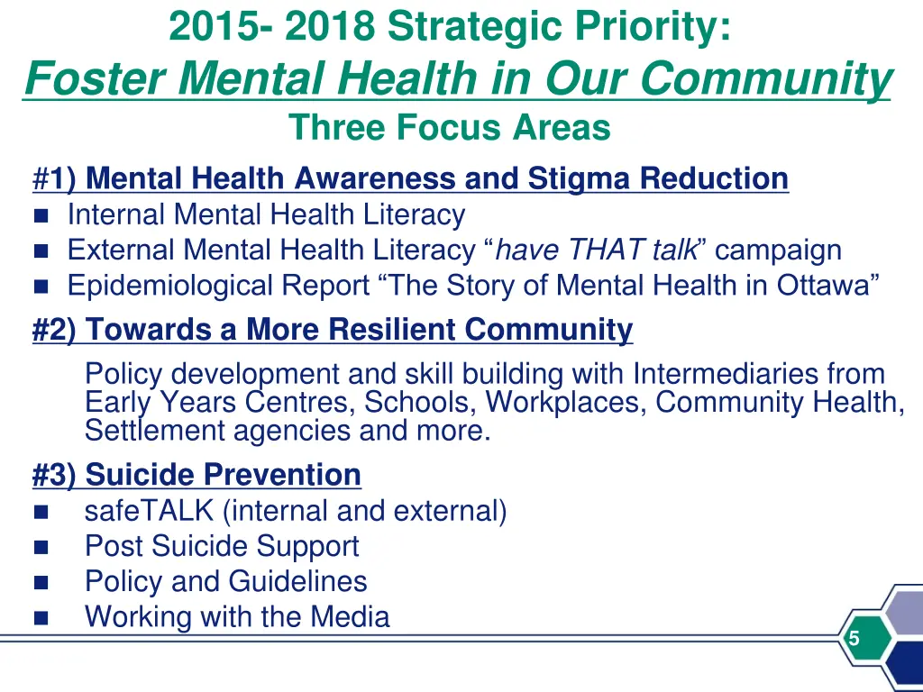 2015 2018 strategic priority foster mental health