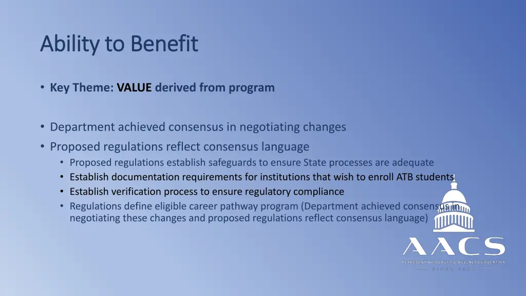 ability to benefit ability to benefit