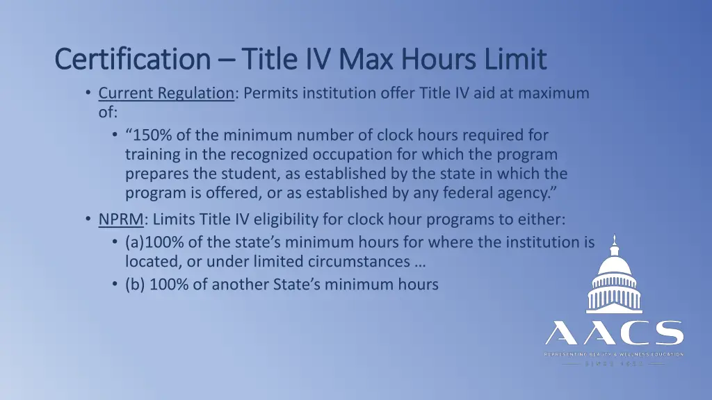 certification certification title iv max hours