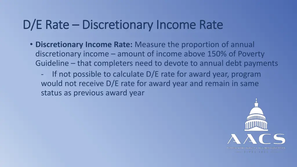 d e rate d e rate discretionary income rate