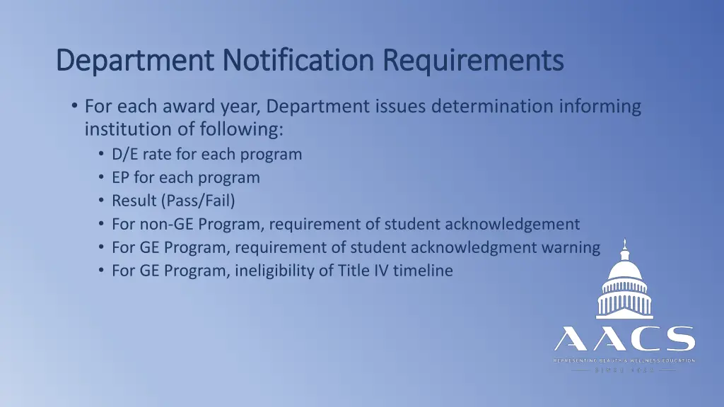department notification requirements department