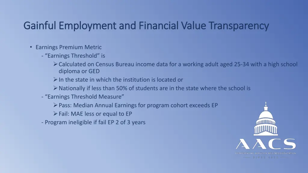 gainful employment and gainful employment 2