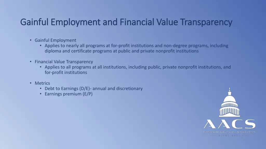gainful employment and gainful employment