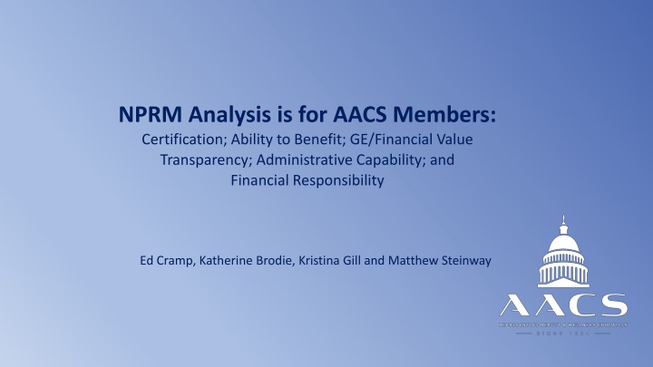 nprm analysis is for aacs members certification