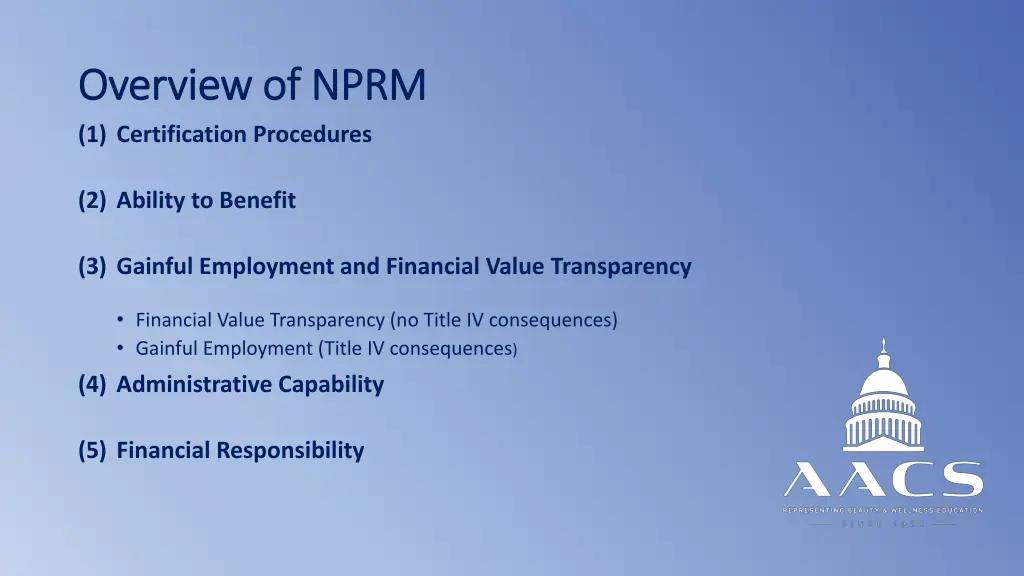 overview of overview of nprm 1 certification