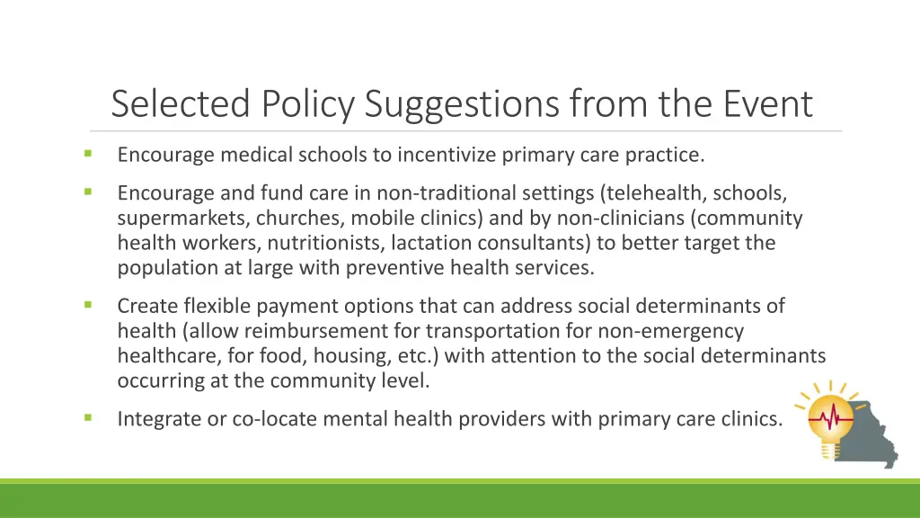 selected policy suggestions from the event 1