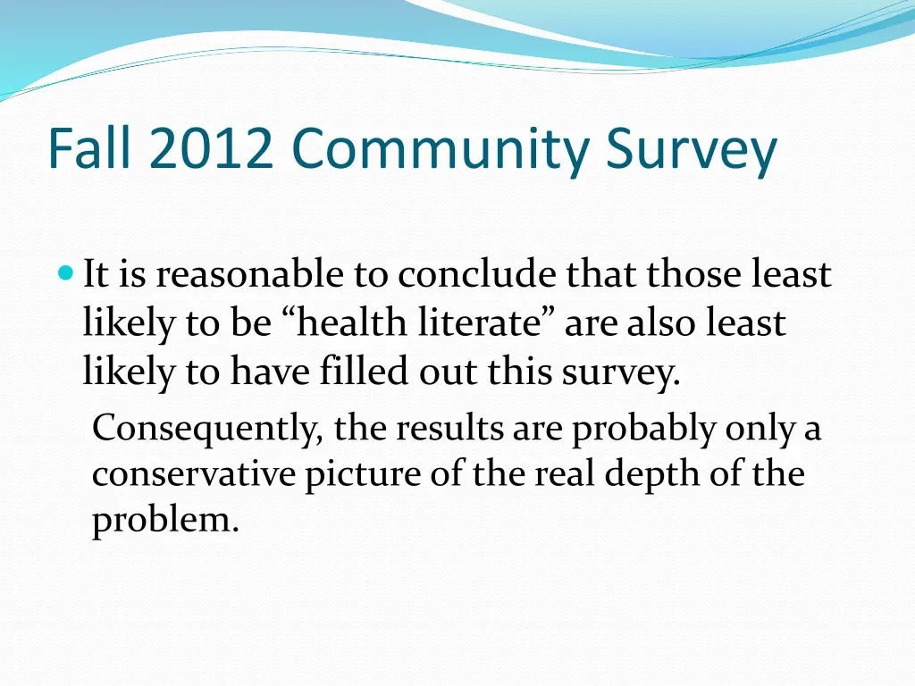 fall 2012 community survey 1