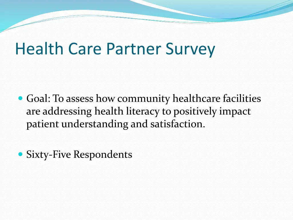 health care partner survey