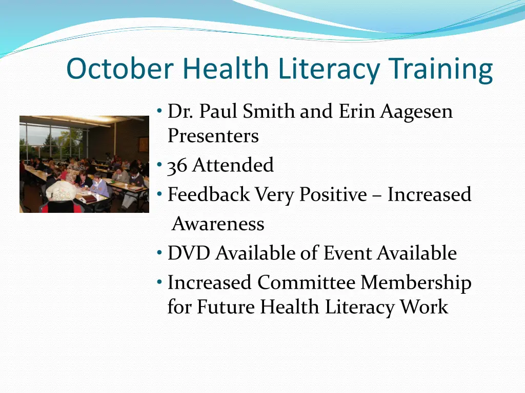 october health literacy training