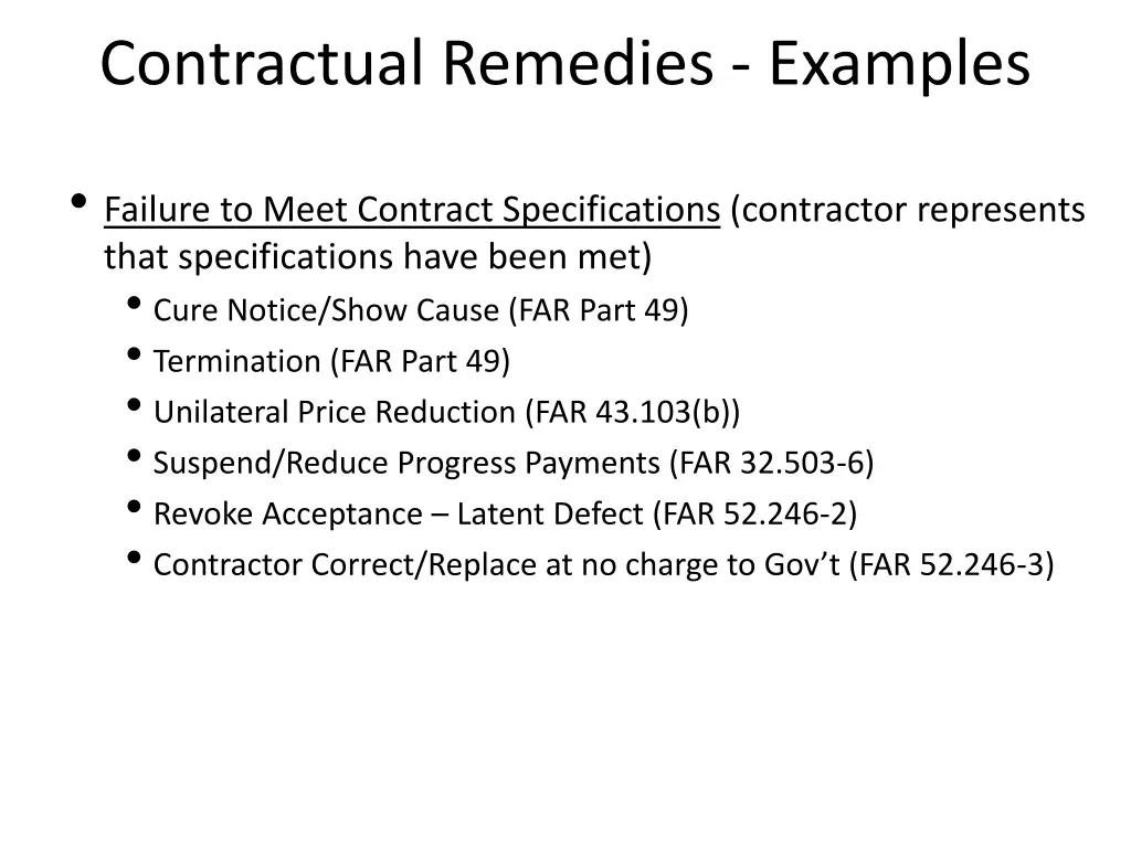 contractual remedies examples 1