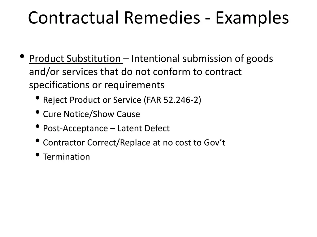 contractual remedies examples 2