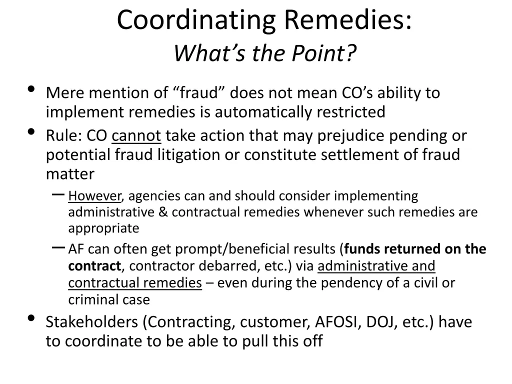 coordinating remedies what s the point mere