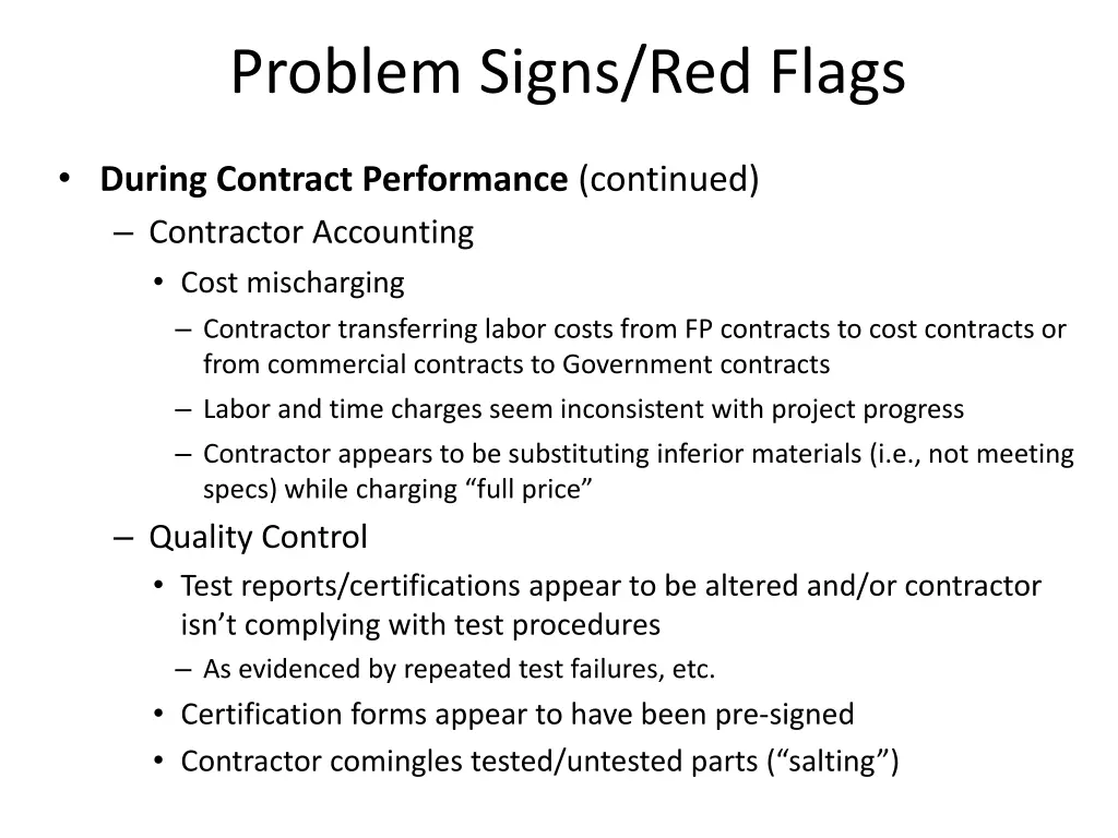 problem signs red flags 5