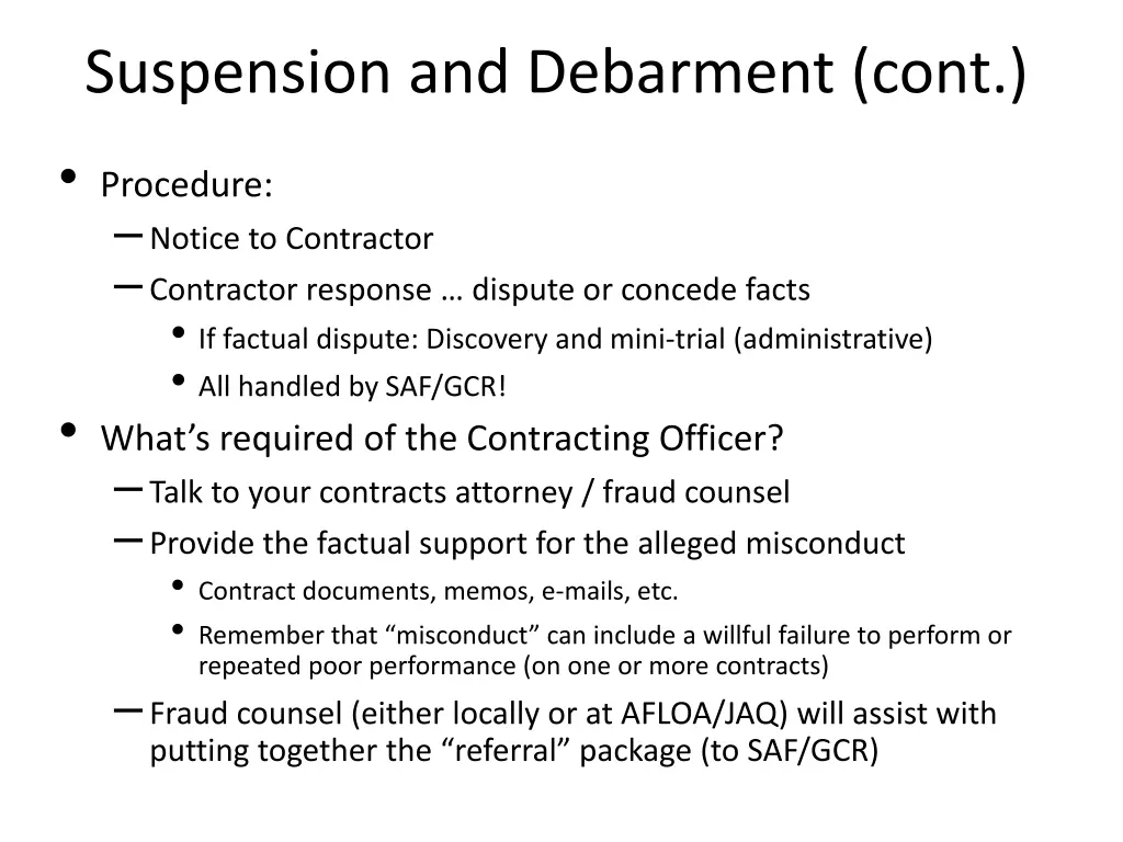 suspension and debarment cont 1