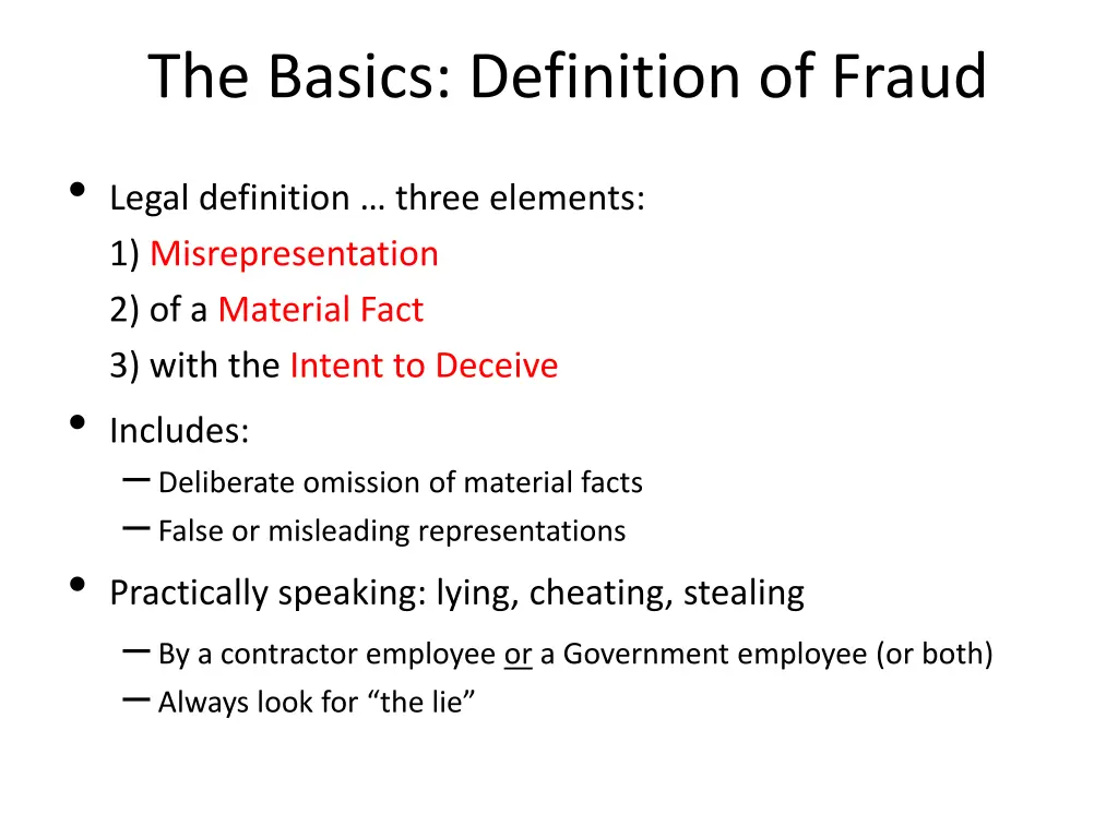 the basics definition of fraud