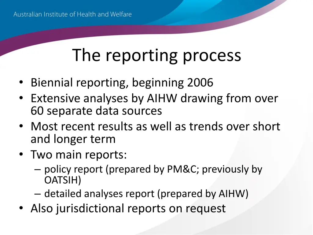 the reporting process