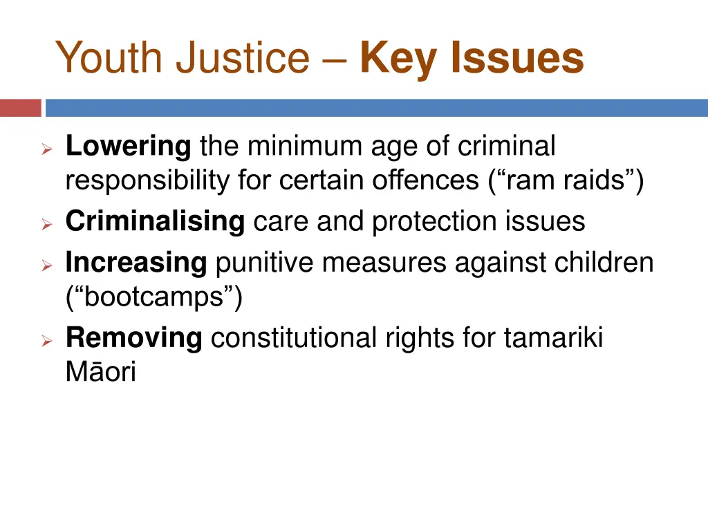 youth justice key issues