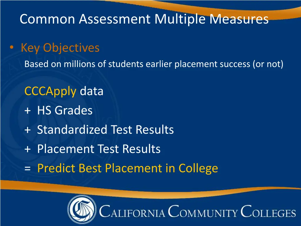 common assessment multiple measures