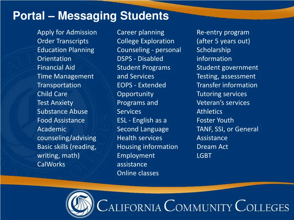 portal messaging students