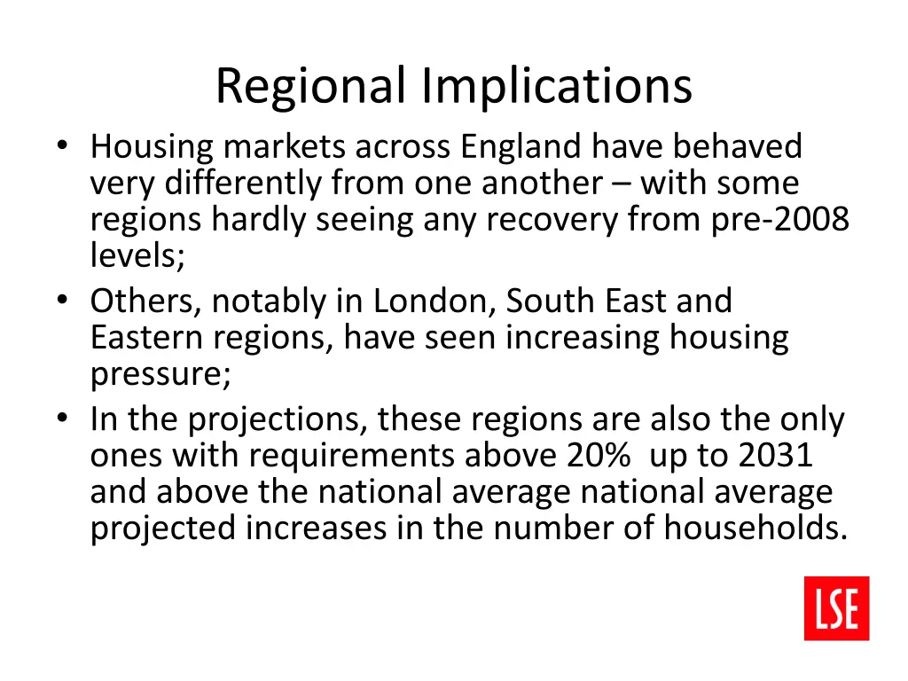 regional implications housing markets across