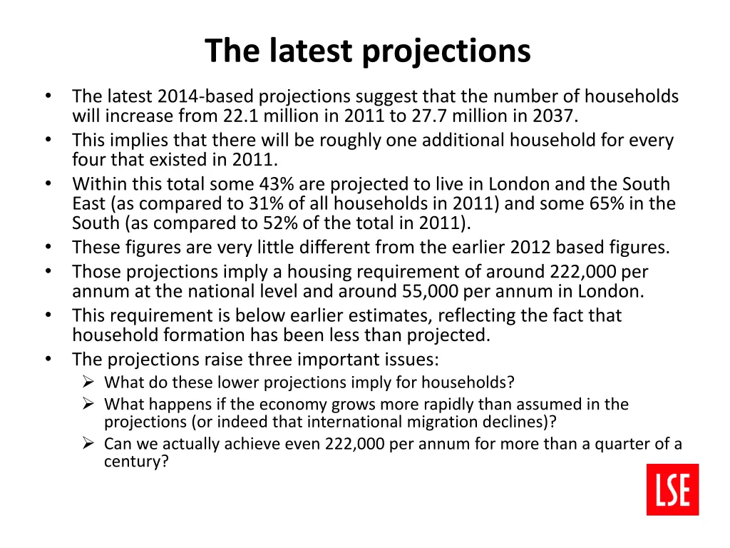 the latest projections