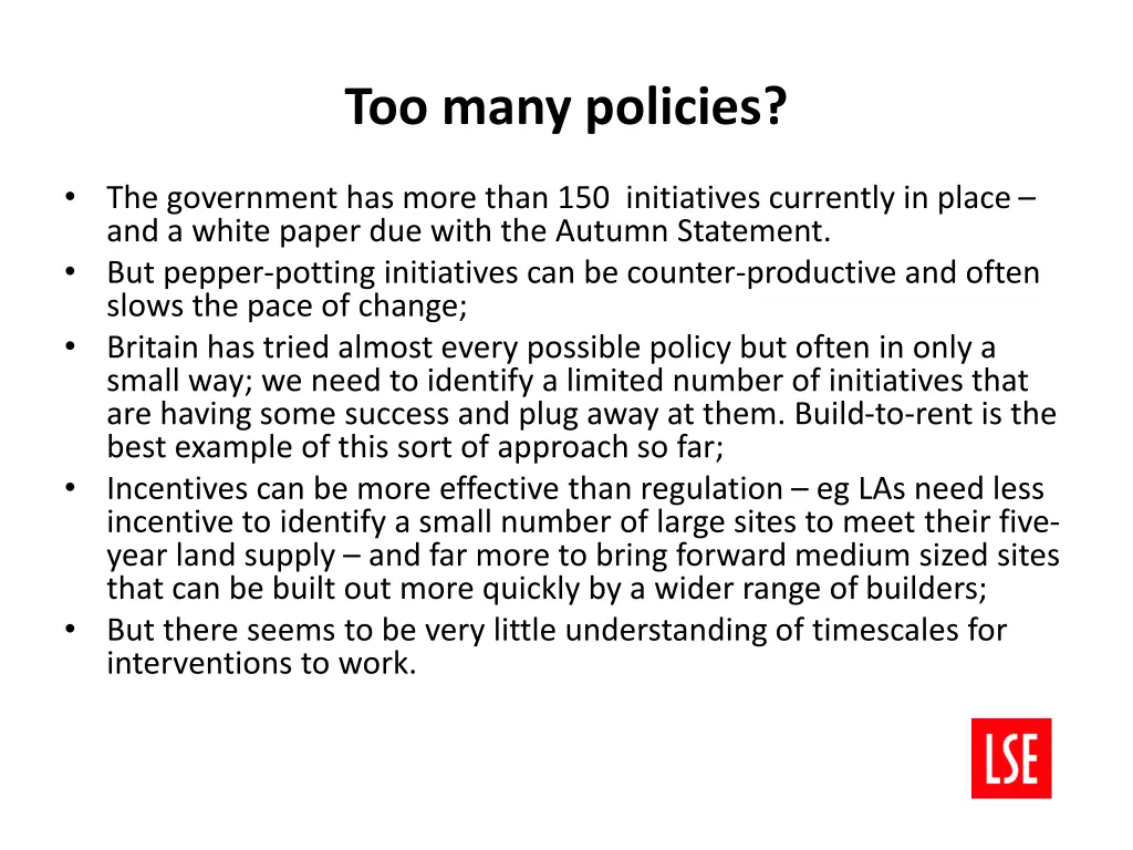 too many policies