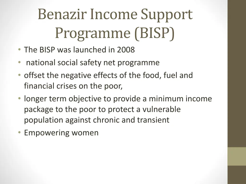 benazir income support programme bisp the bisp