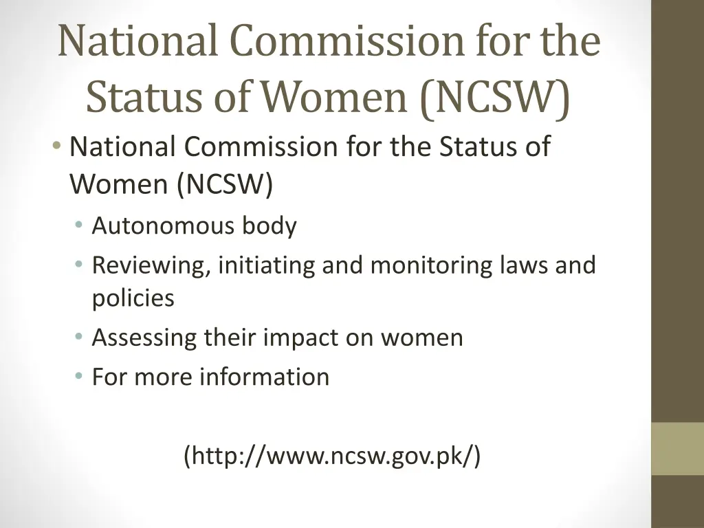 national commission for the status of women ncsw