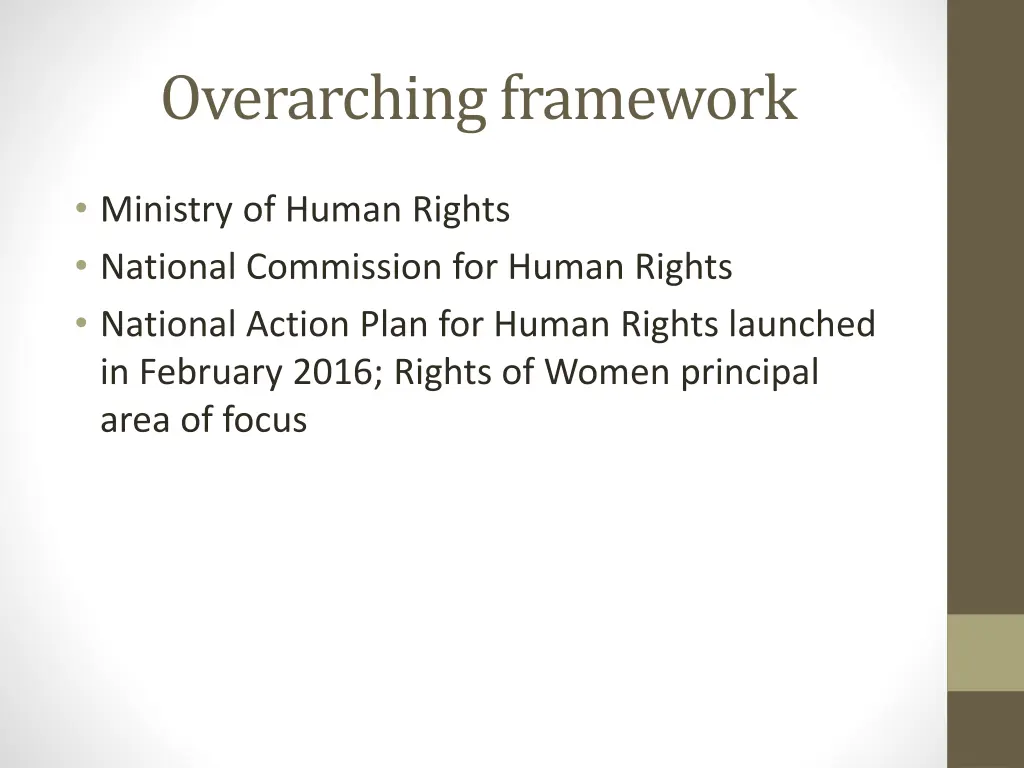 overarching framework