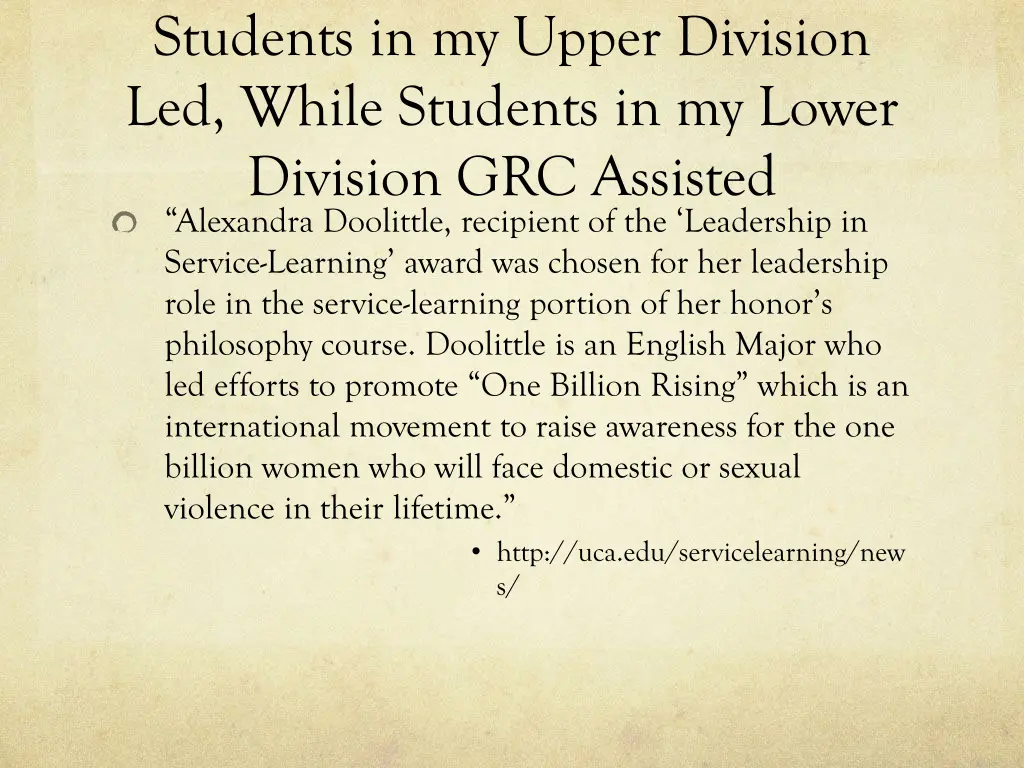 students in my upper division led while students