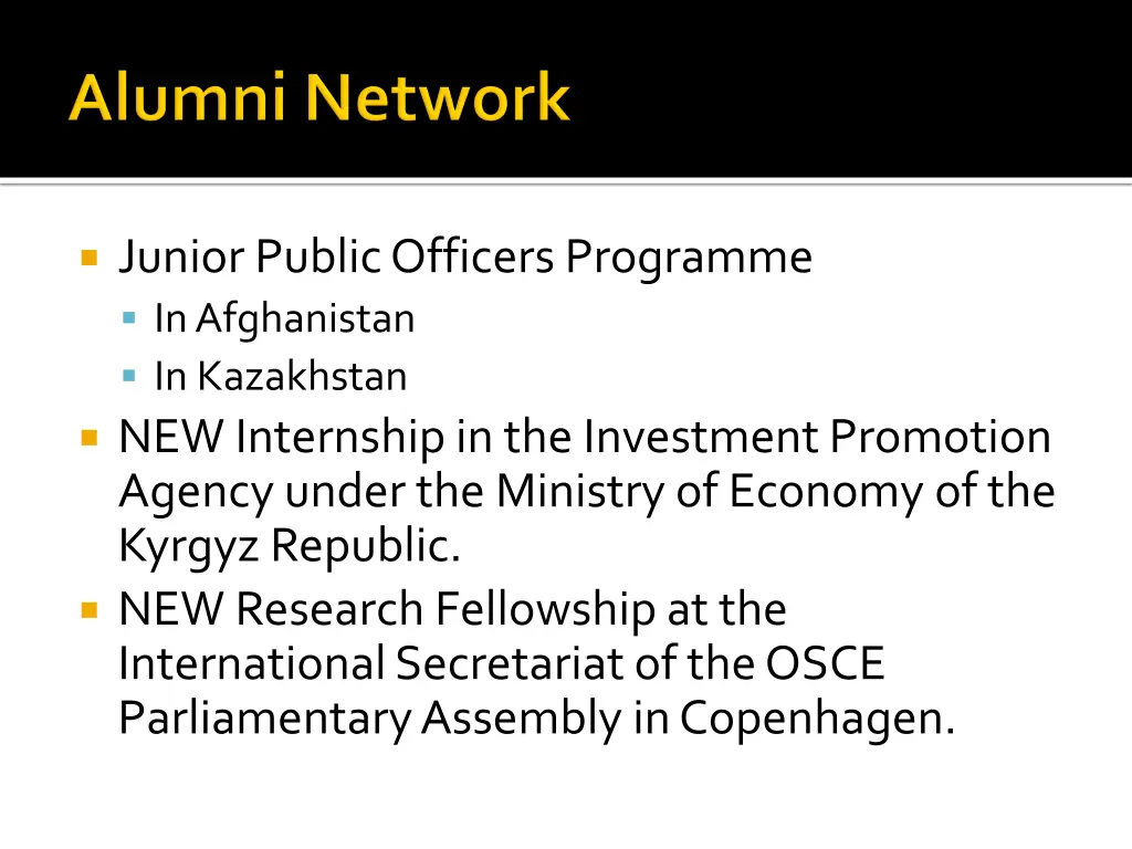 junior public officers programme in afghanistan