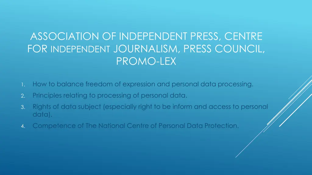 association of independent press centre