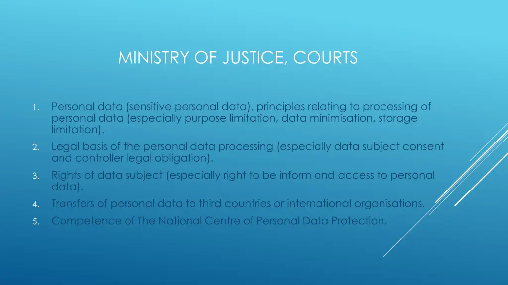 ministry of justice courts